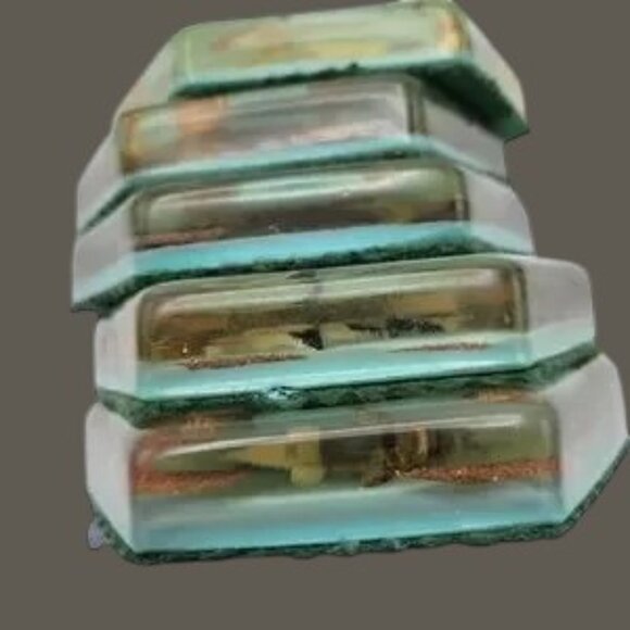 Vintage MCM Lucite 5 Coaster Set Seagull Ocean Beach Bar Drink Ware Granny Core - Picture 4 of 11